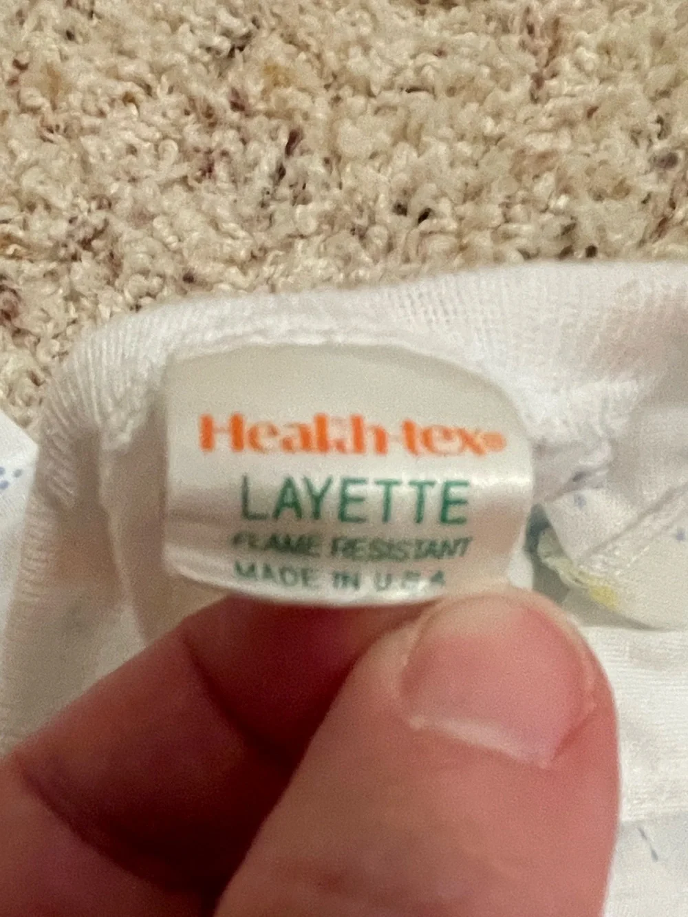 Vintage Healthtex Layette White Sleep Gown with Pastel Animal Prints
